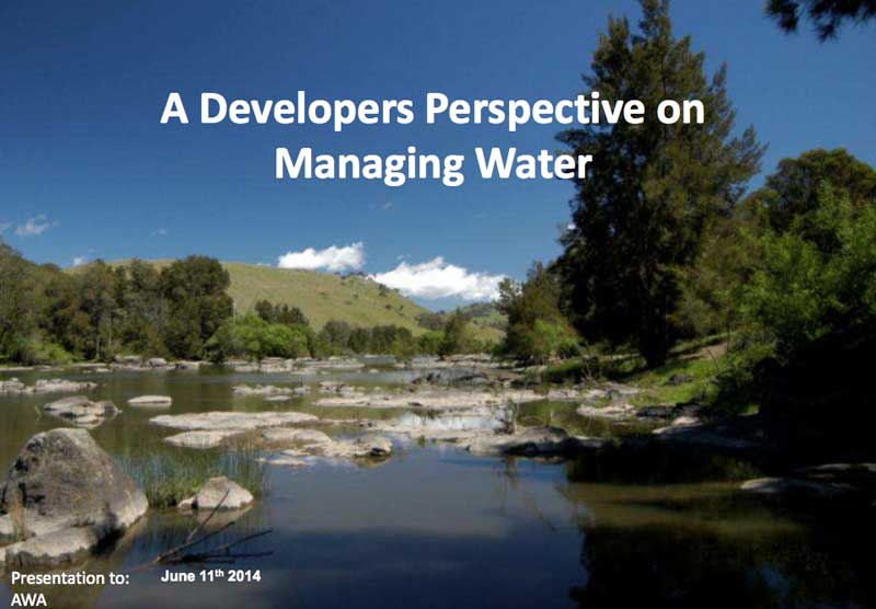 A Developers Perspective on Managing Water